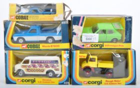 COLLECTION OF X5 ORIGINAL VINTAGE CORGI DIECAST MODEL VEHICLES