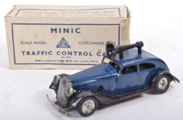 TRI-ANG MINIC TOYS CLOCKWORK TIN PLATE TRAFFIC CONTROL CAR