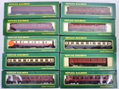 COLLECTION OF X10 REPLICA RAILWAYS 00 GAUGE CARRIAGES