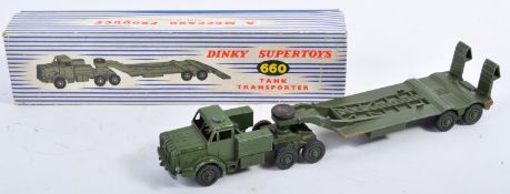 ORIGINAL VINTAGE DINKY SUPERTOYS DIECAST TANK TRANSPORTER