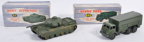 TWO VINTAGE DINKY SUPERTOYS MILITARY DIECAST VEHICLES