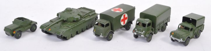 COLLECTION OF X5 VINTAGE DINKY TOYS DIECAST MILITARY VEHICLES