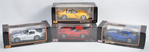 COLLECTION OF X4 MAISTO 1/18 SCALE DODGE VIPER CARS