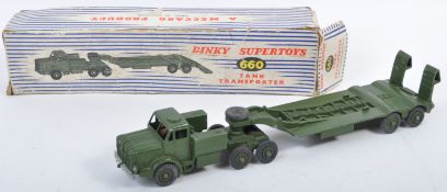 ORIGINAL VINTAGE DINKY SUPERTOYS DIECAST TANK TRANSPORTER