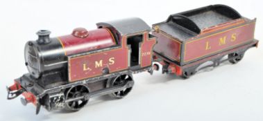 ORIGINAL VINTAGE HORNBY 0 GAUGE CLOCKWORK TRAINSET LOCOMOTIVE