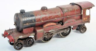 ORIGINAL VINTAGE HORNBY 0 GAUGE CLOCKWORK TRAINSET LOCOMOTIVE