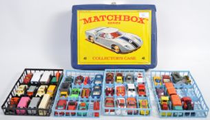 ORIGINAL VINTAGE MATCHBOX VINYL CARRY CASE WITH DIECAST CARS