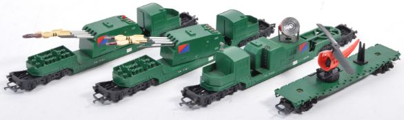 COLLECTION OF X4 VINTAGE TRIANG MODEL RAILWAY BATTLE WAGONS