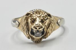 9CT GOLD HALLMARKED LIONS HEAD RING