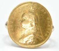 VICTORIAN HALF SOVEREIGN COIN RING