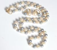 SILVER AND PEARL DEMI PARURE JEWELLERY SET