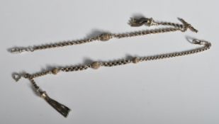 2 BELIEVED VICTORIAN SILVER ALBERTINA CHAINS