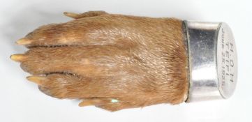 HALLMARKED STERLING SILVER TAXIDERMY PAW BROOCH