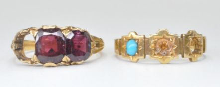TWO ANTIQUE VICTORIAN GOLD RINGS