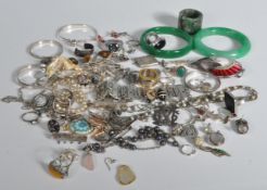 COLLECTION OF 20TH CENTURY SILVER 925 AND WHITE METAL COSTUME JEWELLERY