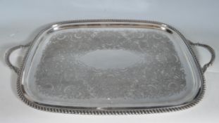 LARGE VINTAGE SILVER PLATE MERIDON SERVING TRAY.