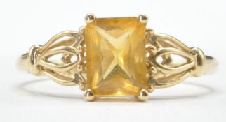 9CT GOLD AND YELLOW STONE RING