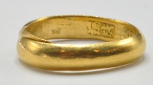 CHINESE HALLMARKED 22CT GOLD EXPANDING BAND RING