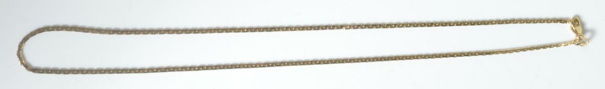 9CT GOLD NECKLACE WITH UNUSUAL ELONGATED LINK