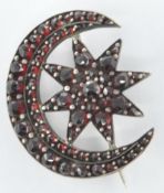 19TH CENTURY ANTIQUE BOHEMIAN GARNET BROOCH