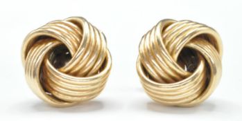PAIR OF 9CT GOLD KNOT EARRINGS