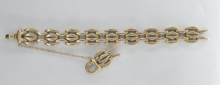9CT GOLD LADIES GATE LINK BRACELET