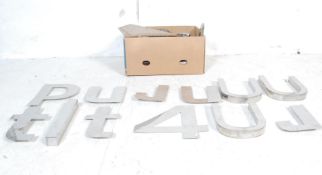 MIXED GROUP OF POLISHED METAL ADVERTISING LETTERING