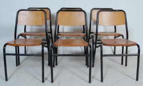 SET OF SIX RETRO VINTAGE BLACK TUBULAR CHAIRS