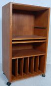 20TH CENTURY DANISH INSPIRED TEAK WOOD ENTERTAINMENT CABINET