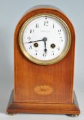 RUSSELLS LTD MAHOGANY INLAID MANTEL CLOCK