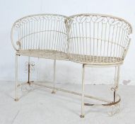 ANTIQUE STYLE METAL CONVERSATION BENCH / LOVE BENCH