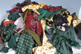 LARGE COLLECTION OF VINTAGE MENS SCARVES CRAVATS AND TIES.