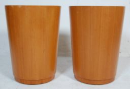 PAIR OF CONTEMPORARY TEAKWOOD TABLES