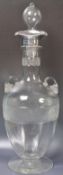 ANTIQUE BOARDMAN GLOSSOP & CO SILVER COLLARED CUT GLASS DECANTER