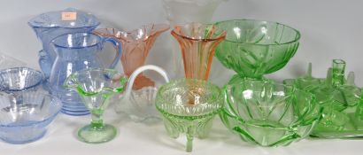 COLLECTION OF ART DECO STUDIO GLASS WARE