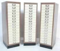 THREE VINTAGE RETRO 20TH CENTURY METAL FILING CABINETS