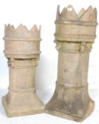 GRADUATING PAIR OF VICTORIAN STONE CHIMNEY POTS