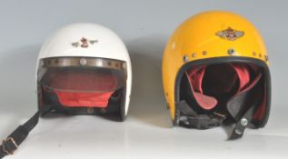 TWO 1960’S RETRO VINTAGE MOTORCYCLE HELMETS BY BOWBILT BRAND