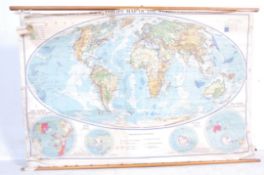 LARGE VINTAGE 20TH CENTURY PHILIPS SCHOOL MAP