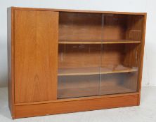 RETRO VINTAGE LATE 20TH CENTURY TEAK WOOD BOOKCASE CABINET