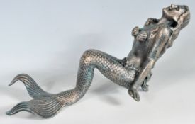 VINTAGE STYLE 20TH CENTURY CAST IRON STATUE OF A MERMAID