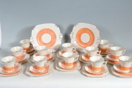 ART DECO STYLE 12 PERSONS TEA SET BY TAMS WARE “ GLENGARRY “