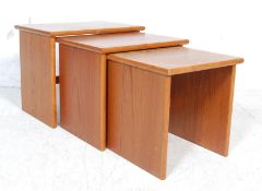 MID CENTURY DANISH INSPIRED TEAK WOOD NEST OF TABLES
