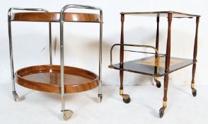 TWO RETRO VINTAGE 20TH CENTURY TROLLEYAS