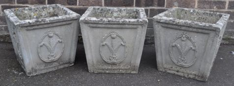 THREE VINTAGE RETRO 20TH COMPOSITE PLAT POTS