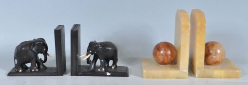 TWO PAIRS OF VINTAGE 20TH CENTURY CERAMIC BOOKENDS