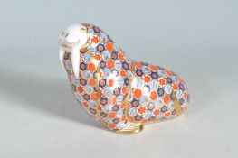 ROYAL CROWN DERBY WALRUS PAPERWEIGHT FIGURINE