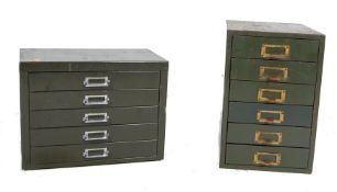 TWO 1950’S DESK TOP MULTI DRAWERS FILING CABINETS