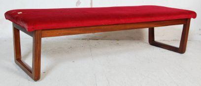RETRO VINTAGE MID 20TH CENTURY TEAK WOOD BENCH OF LOW FORM