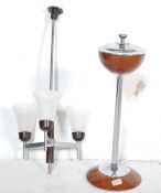 RETRO VINTAGE FLOOR STANDING ASH TRAY AND CEILING LIGHT